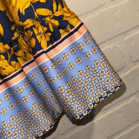 Lavender Brown Floral Shorts ruffled lined small drawstring - Picture 2 of 6